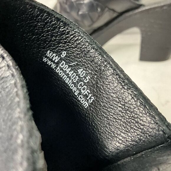 BORN Black Leather Slip On Clogs - Picture 7 of 8